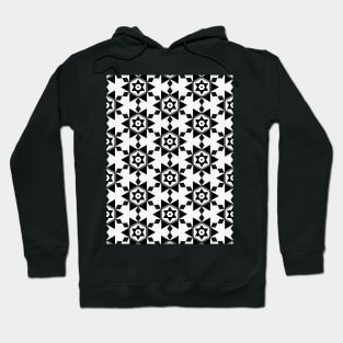 Black and white geometric shape seamless pattern Hoodie